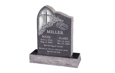 Gothic Upright Headstone polished front and back with 34" Base - Image 2
