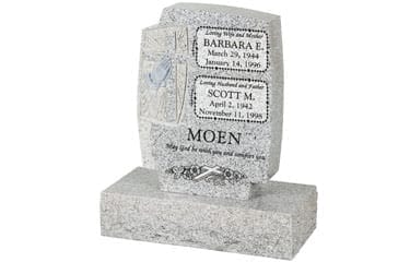 Carved Cross and Praying Hands Upright Headstone polished all sides with 24" Base - Image 11