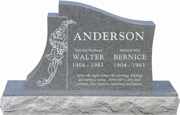 Princeton Upright Headstone polished all sides with 48" Base - Image 14