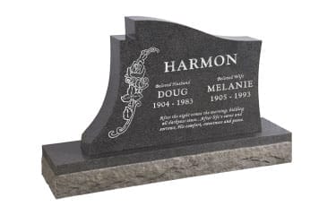 Princeton Upright Headstone polished all sides with 48" Base - Image 2