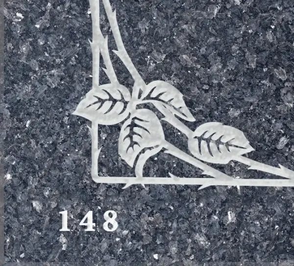 plot number example on stone